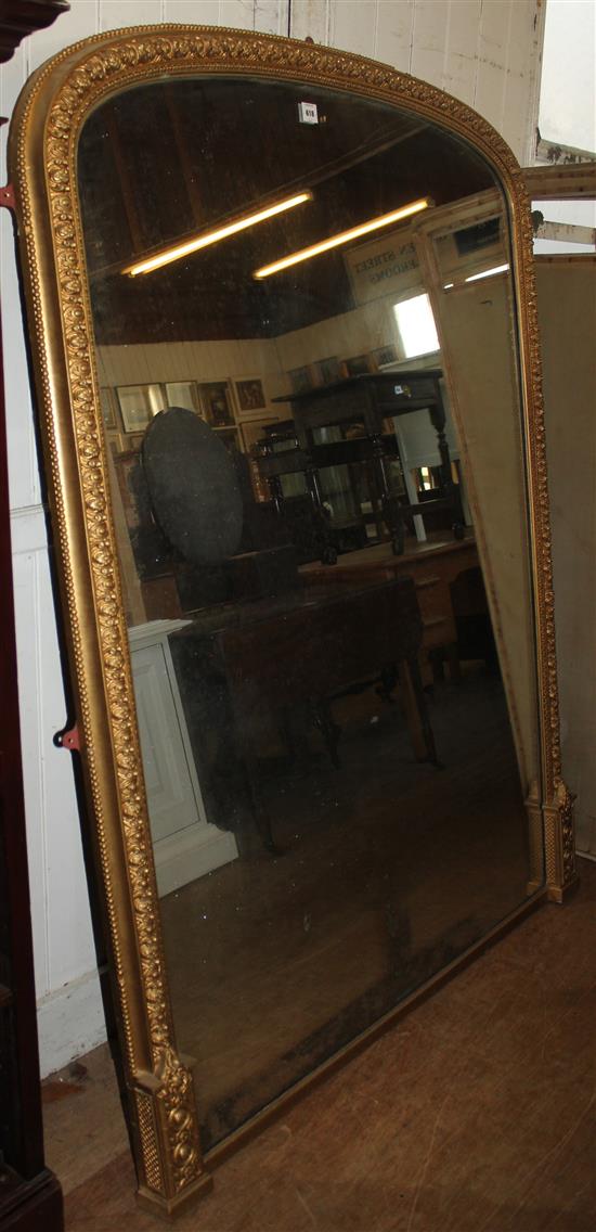 A Victorian gilt and gesso overmantel mirror, W.4ft 7in.